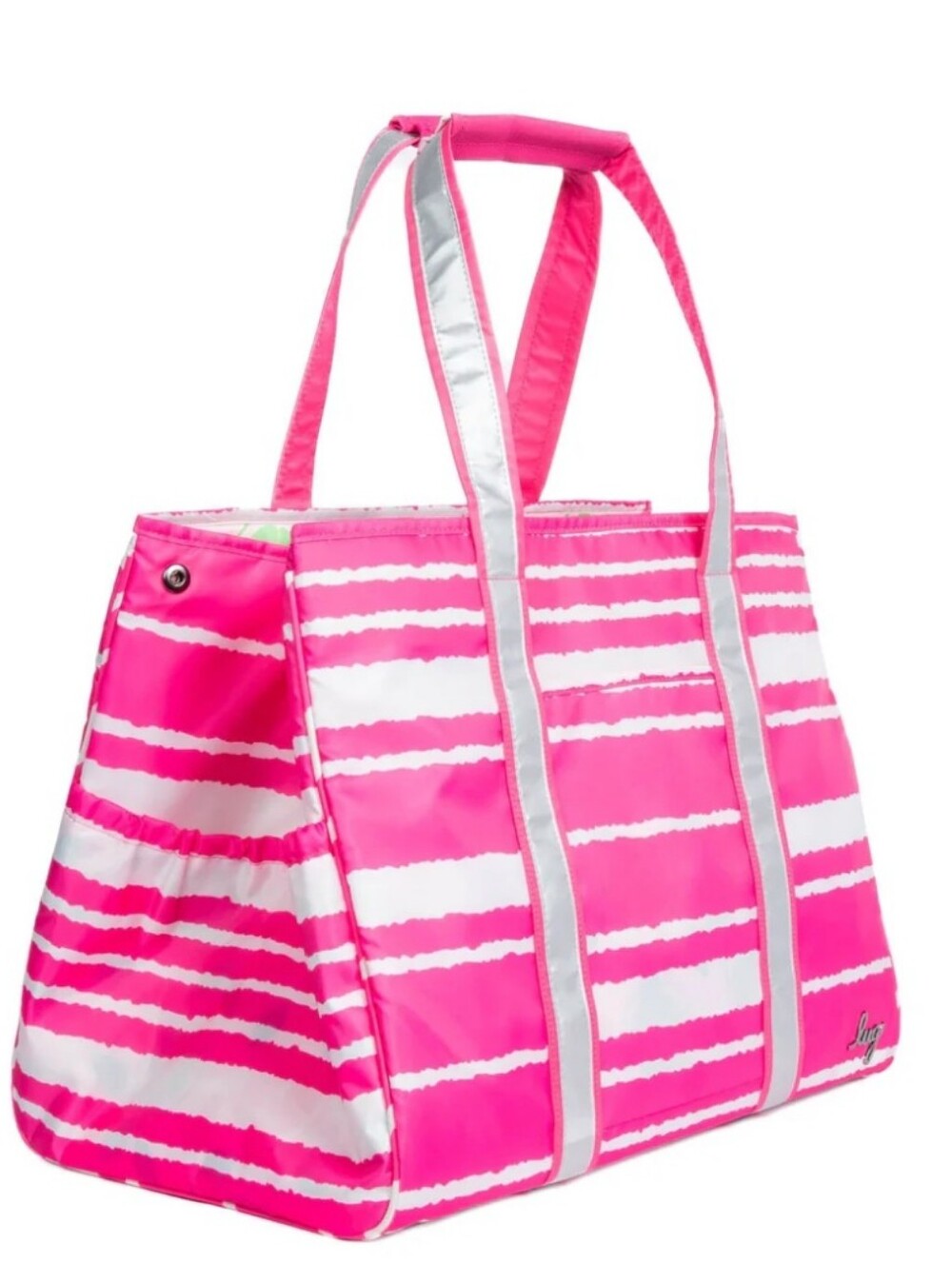 NWT Lug Set: Magenta Stripe Rover XL Tote & Trolley Travel Case, *Slight Flaw - Picture 8 of 15